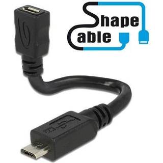 OTG USB 2.0 Micro-B han til Micro-B hun - ShapeCable - 15 cm