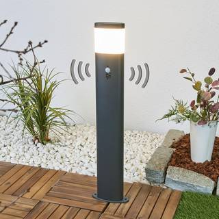 Lindby LED-gadelampe Marius, 80 cm, antracit, sensor