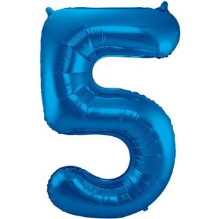 Folienballon Zahl 5 Blau