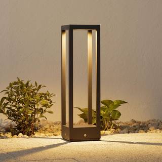 Lucande LED-sokkellampe Carlota, 50 cm, antracit, aluminium
