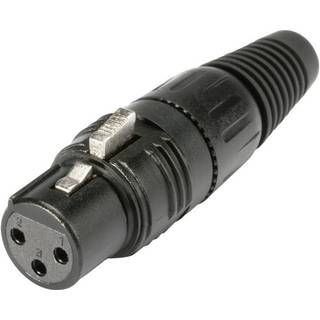 Hicon HI-X3FT XLR-stik Tilslutning, lige Poltal: 3 Sort 1 stk
