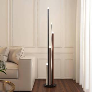Lucande LED-gulvlampe Stoika, 150 cm, 5 lyskilder, metal