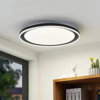 Lindby LED-loftlampe Verdan, sort, metal, dæmpbar, CCT