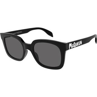 Alexander McQueen Mand AM0348S 001 Solbriller Acetat Sort Grå Firkantet Normal