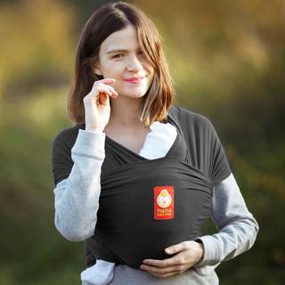 Hana Baby Øko-Strækvikle med bambus, Sort