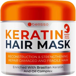 Keratinhårmaske - Sulfatfri fugtning af dyb balsam til tørre beskadiget og splittede ender - Fugt til kruset og krøllet hår - til kvinder og mænd
