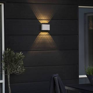 Chieri udendørs LED-væglampe, 8 lyskilder, hvid