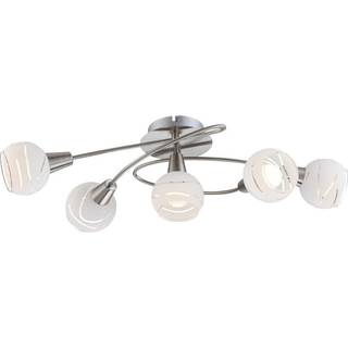 Elliott loftlampe, længde 62 cm, mat nikkel, metal/glas