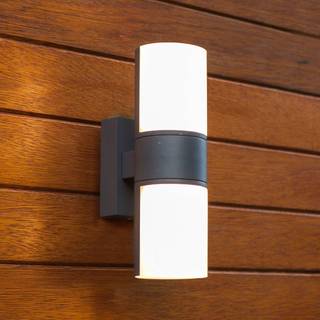 LUTEC CYRA udendørs LED væglampe, L24,5 cm, IP54, mørk grå