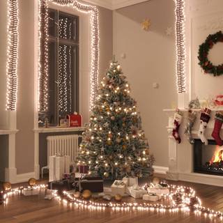 Led-Lyskæde 400 Led'er 7,4 M Pvc Varmt Hvidt Lys - Varm hvid og mørkegrøn / 17 m