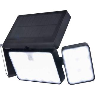 LUTEC TUDA udendørs LED væglampe med solceller og sensor, 120°, 13W, IP44, sort