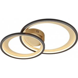Loftlampe sort med guld 85 cm inkl. LED og lysdæmper - Anita