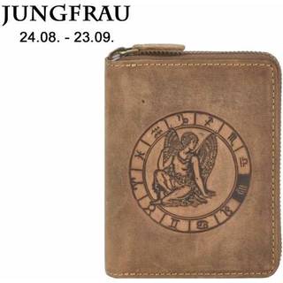 Reißverschluss Geldbörse 10x12cm Jungfrau "Vintage" antikbraun 821A | Greenburry.de