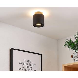 Arcchio loftlampe Walisa, Ø 10 cm, sort, metal, GU10
