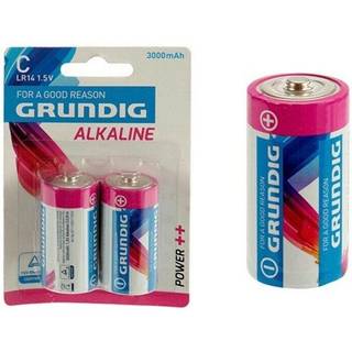 Grundig Alkaline LR14 C-batterier. 3000mAh. 2 stk