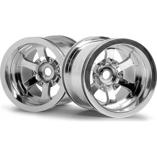 HPI - HP3087 - Scorch 6-Spoke Wheel Shiny Chrome (55X50Mm/2Pcs)