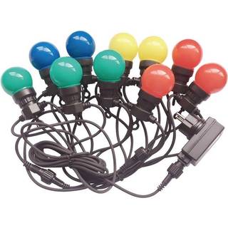 V-Tac LED lyskæde med 10 stk. 0,5W RGB pærer - 5 meter, 230V, inkl. lyskilde