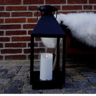 Dacore lanterne LED lys 23x23x45 plast m/timer sort