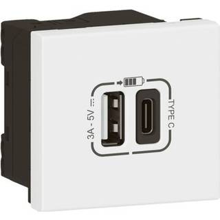 Legrand Mosaic usb-link lader a+c 3.0a 2m hvi