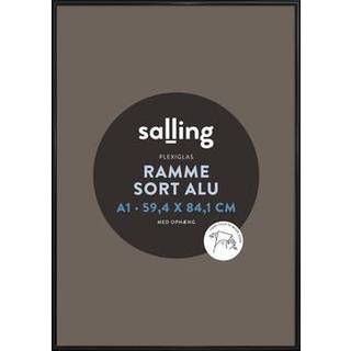 Sort ramme m. plexiglas - 59,4x84,1 cm (På lager i varehus)