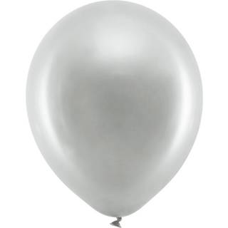10 stk. Latexballoner Metallic Sølv 12" – Perfekte til Helium &amp; Festdekorationer