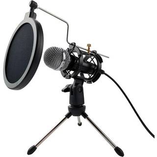 VARR Gaming Mikrofron m. Popfilter + Shock Basket + Tripod Stativ + Adapter