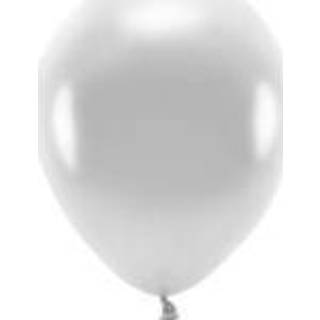 100 stk. Økologiske balloner metallic sølv 12" - Biologisk nedbrydelig festpynt