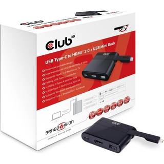 CLUB3D USB Type-C to HDMIT 2.0 + USB 2.0 + USB Type-C Charging Mini Dock