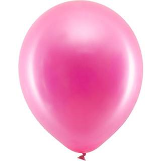 10 stk. Latexballoner metallic fuchsia 12" - Perfekt til fest og helium brug