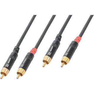 Phonokabel "god kvalitet" 2x RCA-han til 2x RCA-han, sort 3m TILBUD kabel mand