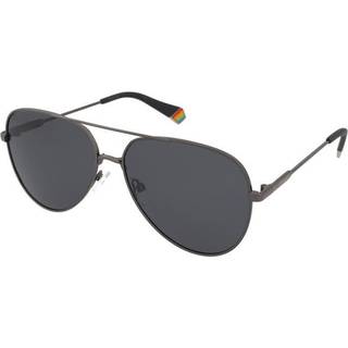 Polaroid Unisex PLD 6187/S KJ1/M9 Solbriller Metal Rifle tønde Grå Pilot Polariseret