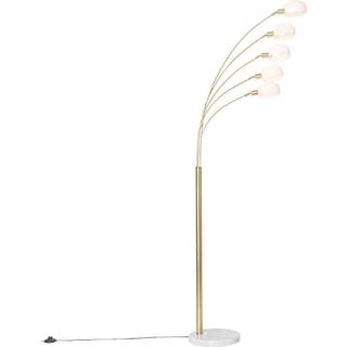 Design gulvlampe messing med opalglas 5-lys - Sixties Marmo