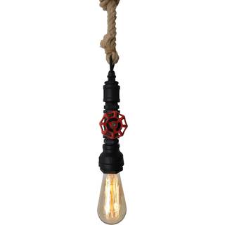 Pendellampe Vintage med hampreb - sort