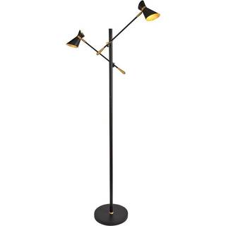 Diablo LED-gulvlampe, sort/guld, metal, justerbar