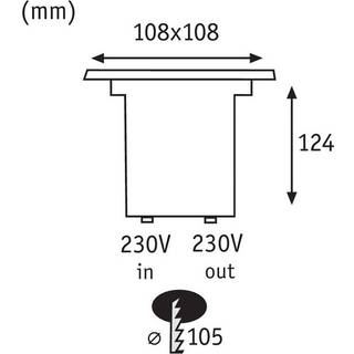 Paulmann 93993 LED-nedgravningslampe, kantet