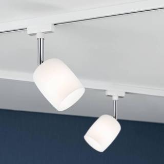 Paulmann URail Blossom spot, hvidt, satineret glas