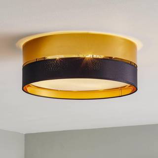Loftlampe Hilton, sort/guld, Ø 45 cm