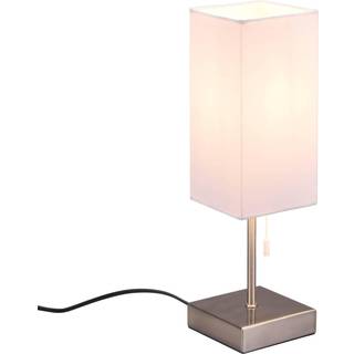 Ole bordlampe med USB-port, hvid/nikkel