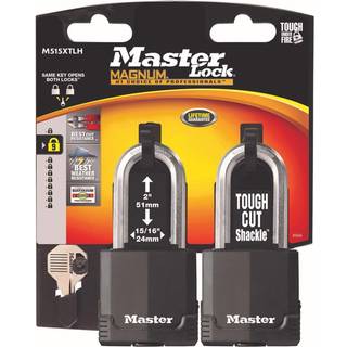 Master Lock M515XTLH Magnum Heavy Duty H?ngel?s med Key 2 Pack Keyed-Alike Black