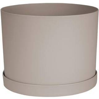 Bloem Mathers planter m/tallerkenbakke 8 """" Pebble Stone Beige