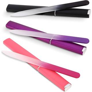 3 Pack Crystal Glass negle-fil med sag til naturlig negleprofessionel tjekkisk glasfil dobbeltsidet ?tset blid neglepleje str?mper til kvinder el