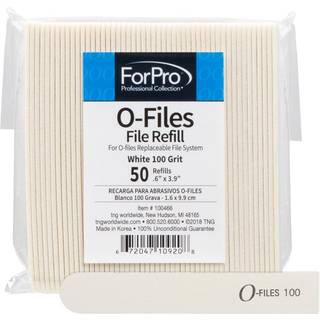 Forpro O-filer Udskiftbare filsystem genopfyldes hvide 100 korn Manikyr neglefilpåfyldning 3,9 L x .6 W 50-tælling
