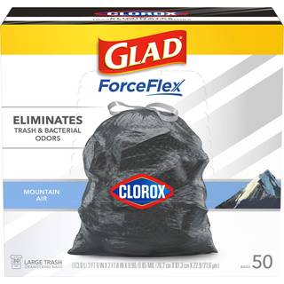 Glad for store affaldsskke ForceFlex med Clorox 30 Gal Mountain Air 50 Ct (pakken kan variere)