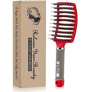 Ktkudy Detangling Hair Brush - Boar Bristle & Tangle -Free Design For Kids Women and Men - Perfekt til vådt og tørt hår - Glat magisk smertefri s