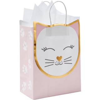 Sparkle og Bash 15 Pack Cat Giftposer til f?dselsdagsfest favoriserer m/ 20 ark med silkepapir 8 x 10 x 4,7 i