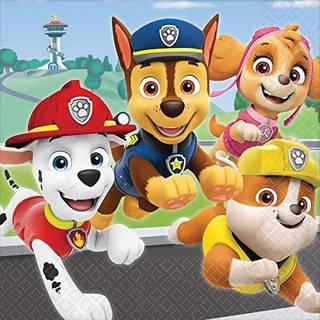 Paw Patrol Adventures Luncheon Servietter 6.5 """" - (16 -Pack) - Multicolored Table -tilbeh?r perfekt til b?rnefest og tema -begivenheder