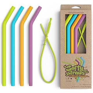 Softy Straws bred premium genanvendelig silikone drikker strå patenteret halm squegegee - 9 lang med buet bøjning til 20 30 32 oz tumblere ikke