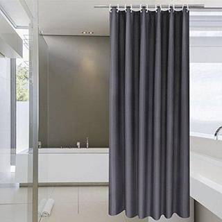 Aoohome Hotel Fabric Broes Gardin Liner Solid badev?relsesgardin med kroge vandt?t m?rkegr? 72 bredde x 75 h?jde tomme