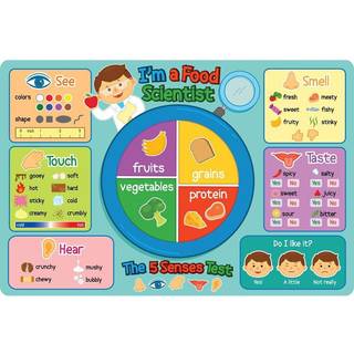 Klean Kids Food Scientist Disposable Placemats til sm?b?rn og baby (40 pakke) - Fun Life Skills Educational Mat - Engangsbordm?tter til ikke -ver