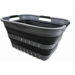 Sammart 30L (8 gallon) Sammenfoldelig 3 h?ndteret plastvaskkurv - sammenfoldelig pop -up -opbevaringsbeholdersorganisator - Rumbesparende HAMPERB